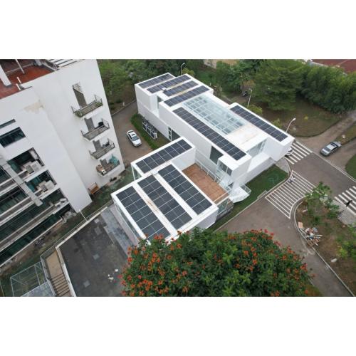 Custom Solar Powered Container Building with Integrated Solar Panels Custom Solar Powered Container Building with Integrated Solar Panels